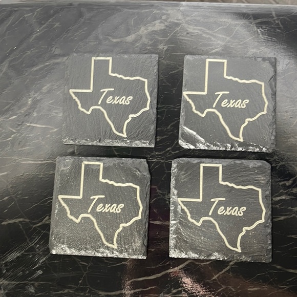 New laser engraved Texas slate coasters - Picture 2 of 4